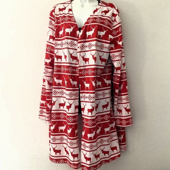 EMILY ROSE REINDEER OPEN FRONT CHRISTMAS CARGIAN LIKE NEW - Picture 3 of 13